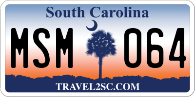 SC license plate MSM064