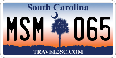 SC license plate MSM065
