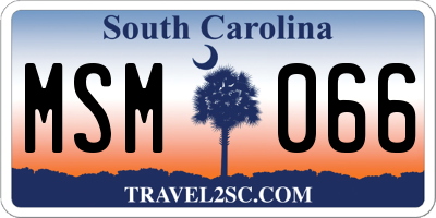 SC license plate MSM066