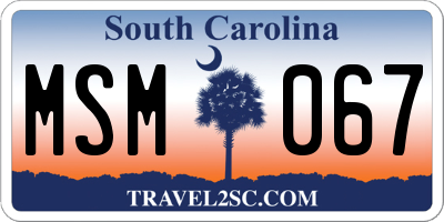 SC license plate MSM067