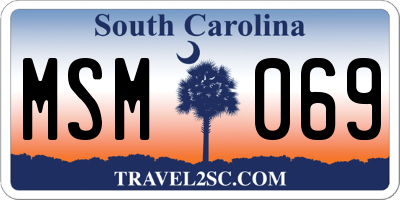 SC license plate MSM069