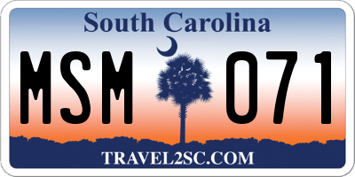 SC license plate MSM071