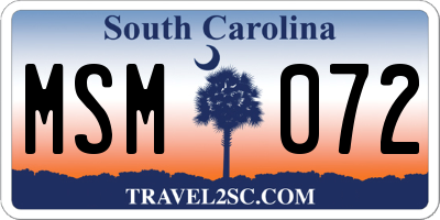 SC license plate MSM072
