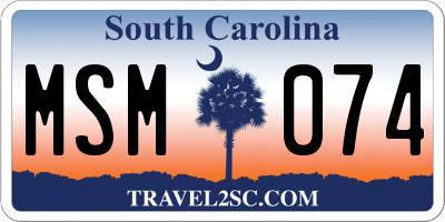 SC license plate MSM074