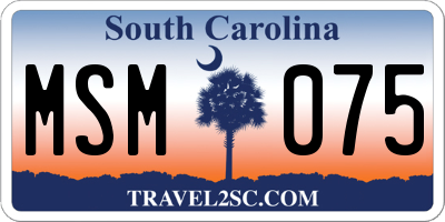 SC license plate MSM075
