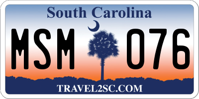 SC license plate MSM076