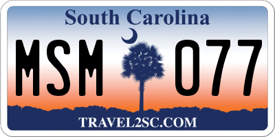 SC license plate MSM077