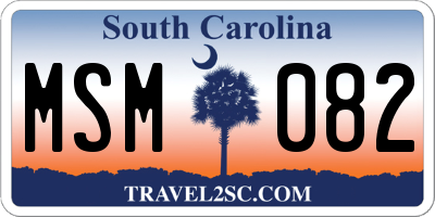 SC license plate MSM082