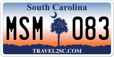 SC license plate MSM083