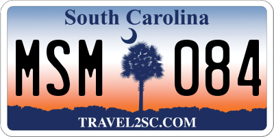 SC license plate MSM084