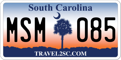 SC license plate MSM085