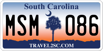 SC license plate MSM086