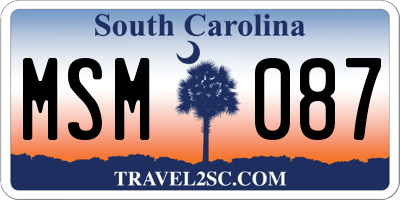 SC license plate MSM087
