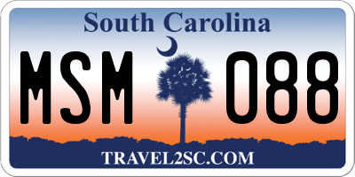 SC license plate MSM088