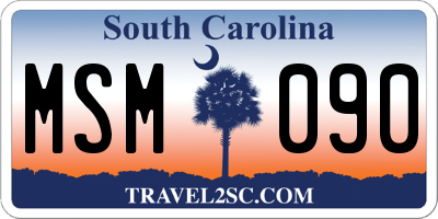 SC license plate MSM090