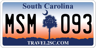 SC license plate MSM093