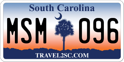 SC license plate MSM096
