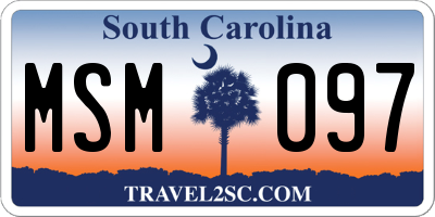 SC license plate MSM097