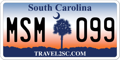 SC license plate MSM099