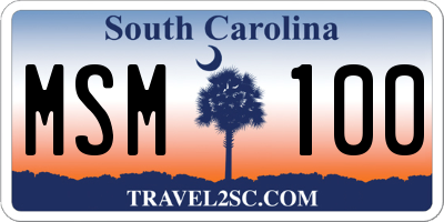 SC license plate MSM100