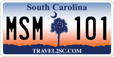 SC license plate MSM101