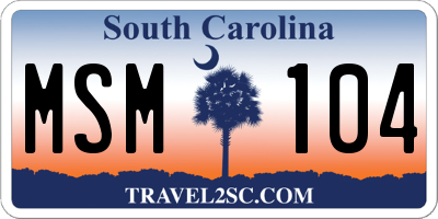 SC license plate MSM104