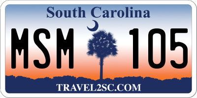 SC license plate MSM105