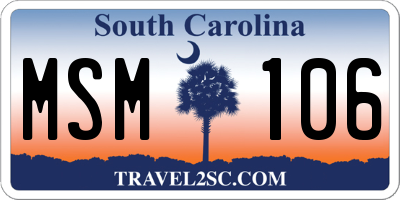 SC license plate MSM106