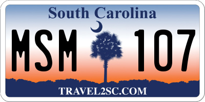 SC license plate MSM107