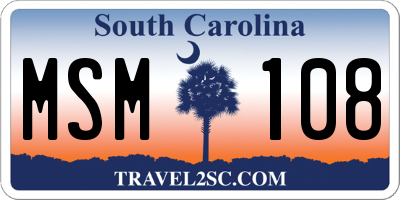 SC license plate MSM108