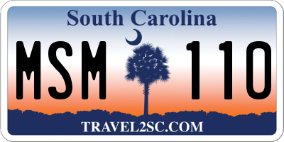 SC license plate MSM110