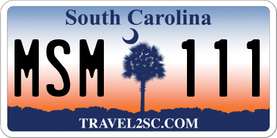 SC license plate MSM111