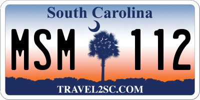 SC license plate MSM112