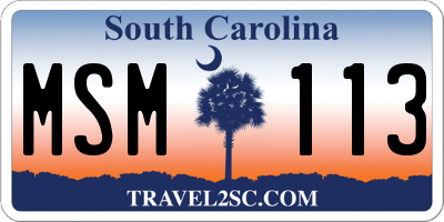 SC license plate MSM113