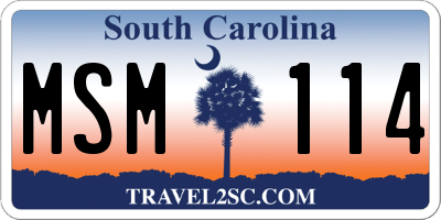 SC license plate MSM114