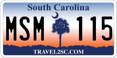 SC license plate MSM115