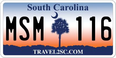 SC license plate MSM116