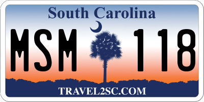 SC license plate MSM118