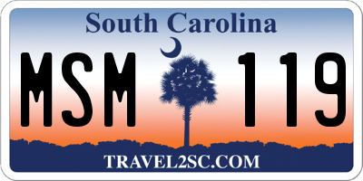 SC license plate MSM119