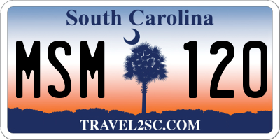 SC license plate MSM120