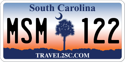 SC license plate MSM122