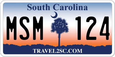 SC license plate MSM124