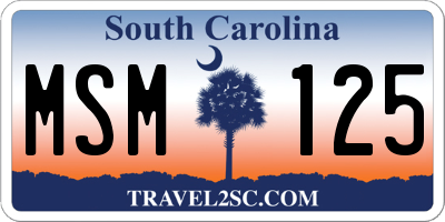 SC license plate MSM125