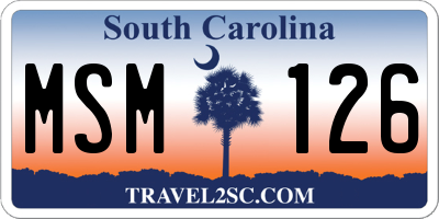 SC license plate MSM126