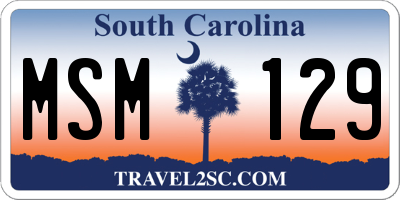 SC license plate MSM129