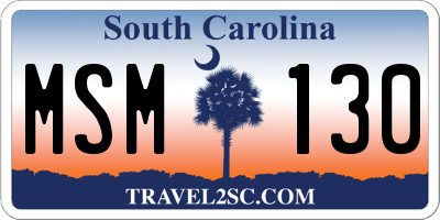 SC license plate MSM130