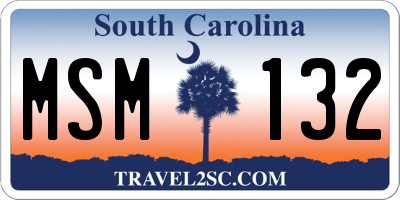 SC license plate MSM132