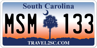 SC license plate MSM133