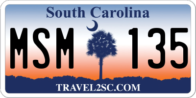 SC license plate MSM135