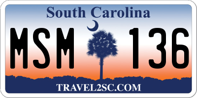 SC license plate MSM136